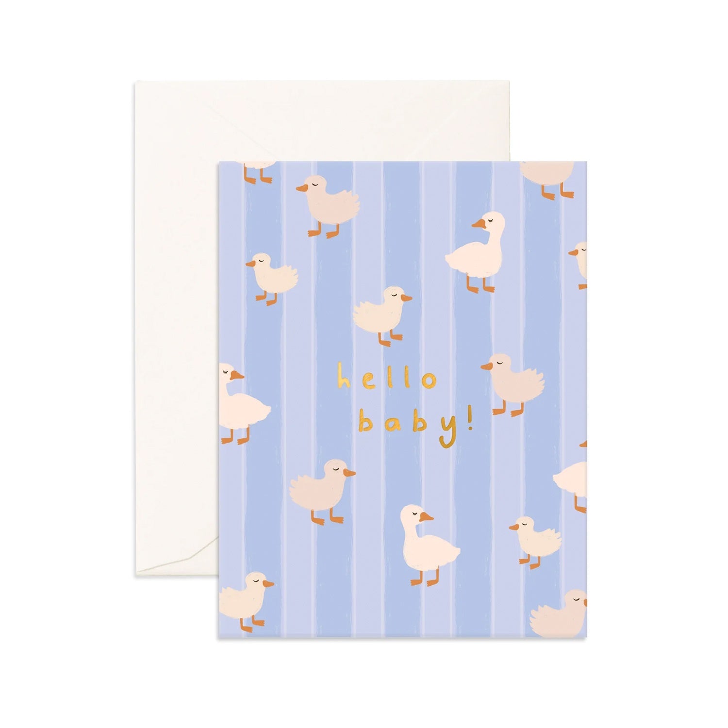 Card Hello Baby Ducks Blue
