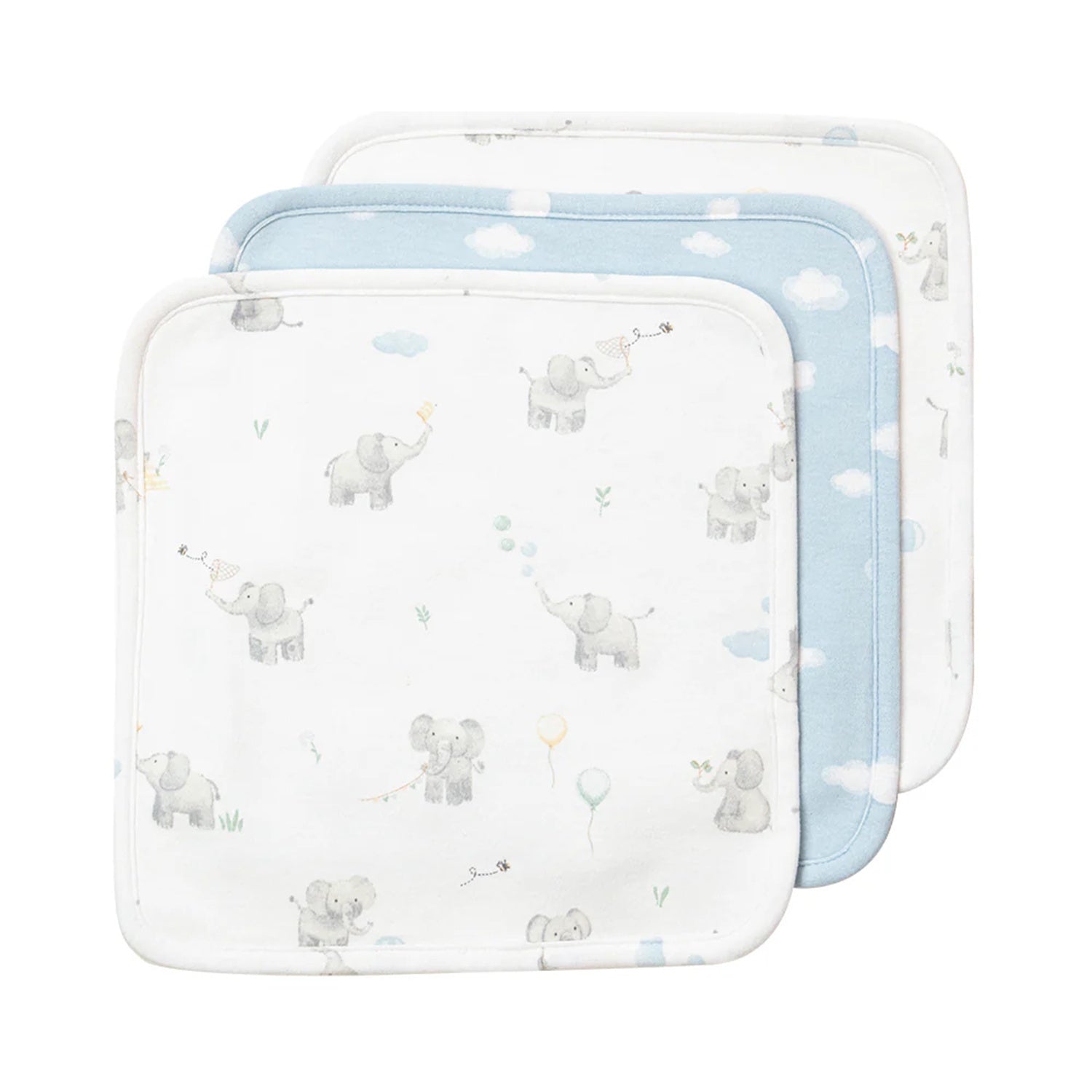 Wash Cloths 3 Pack - Elephant Playtime