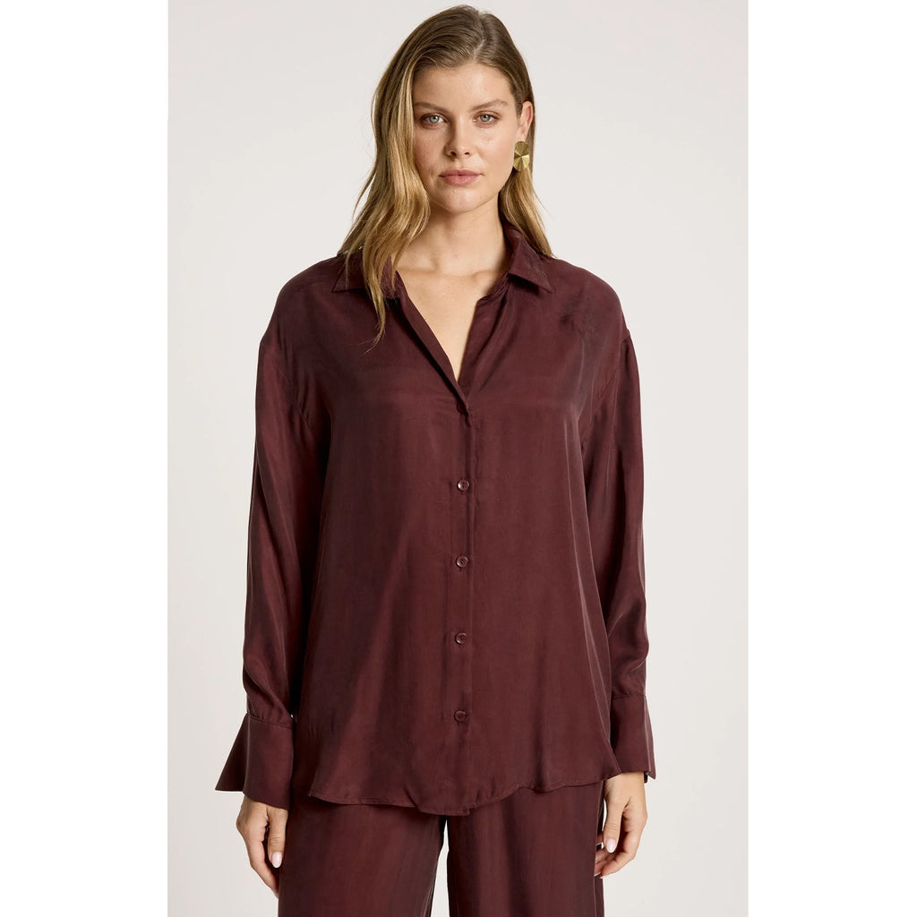 Top Calista Shirt - Mahogany