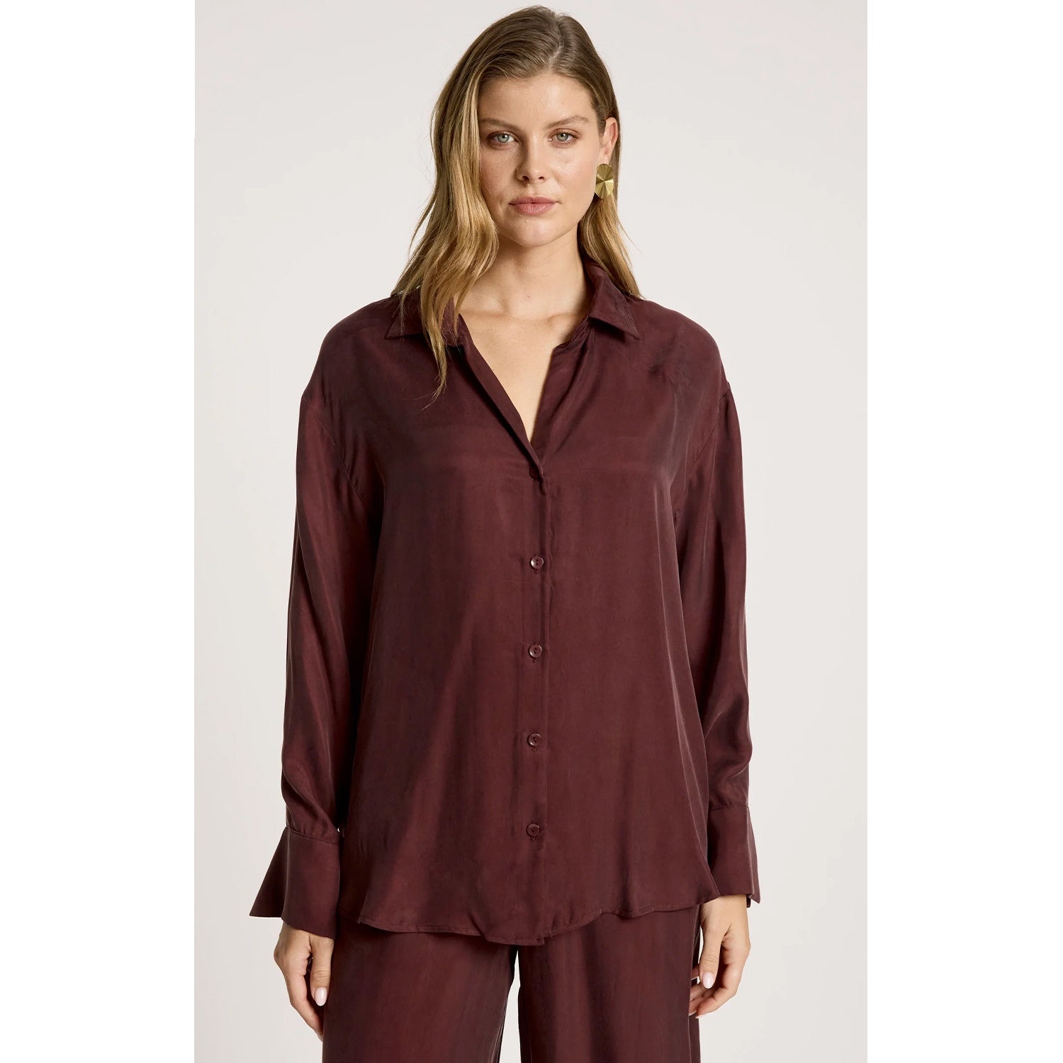 Top Calista Shirt - Mahogany