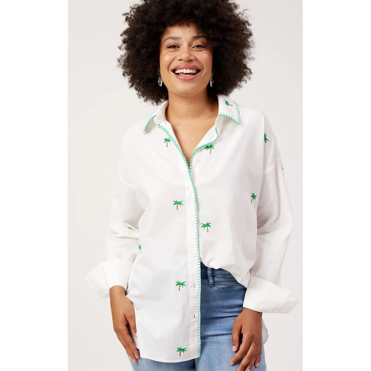 Top Mauritius Embroidered Shirt - White