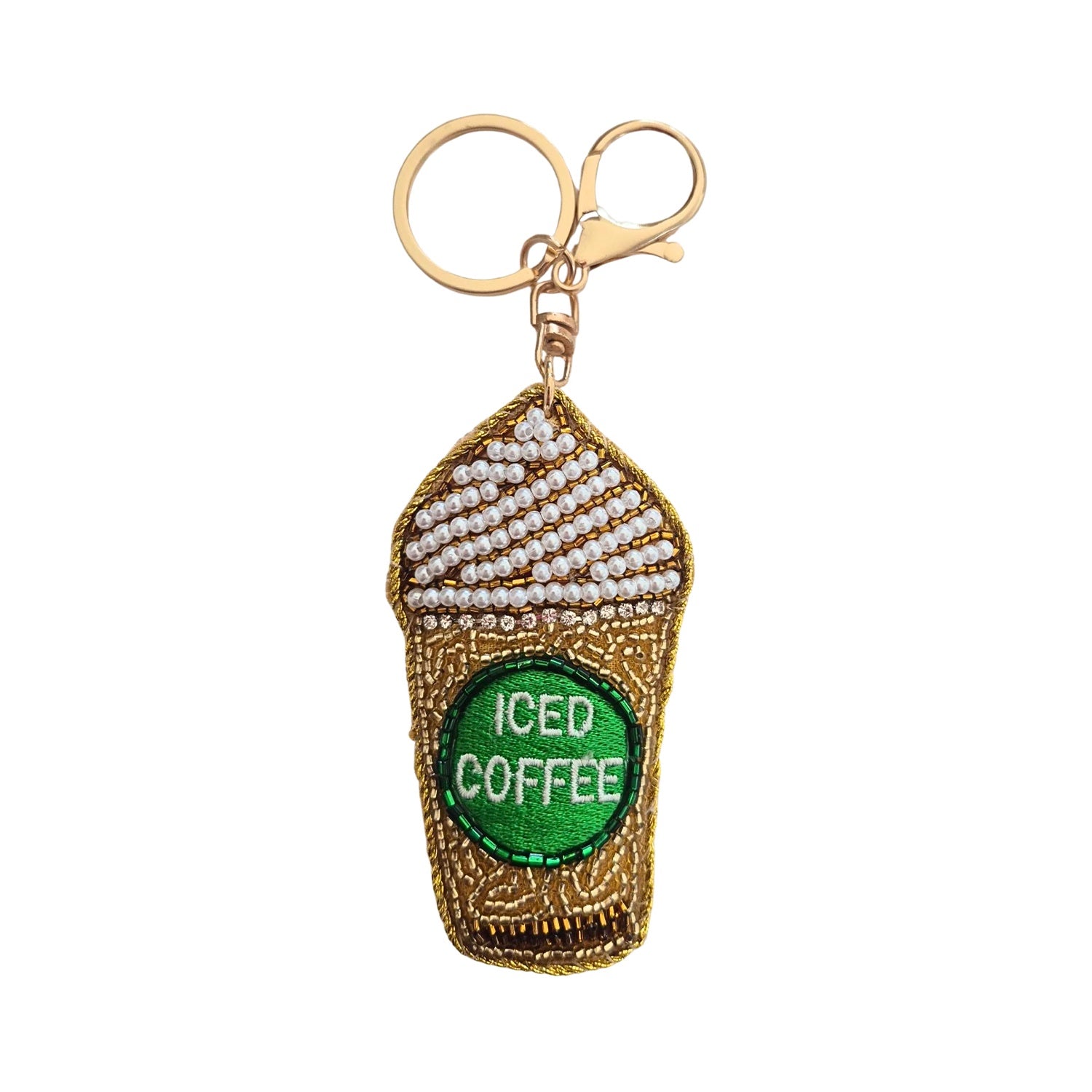 Keychain Beaded Iced Coffee