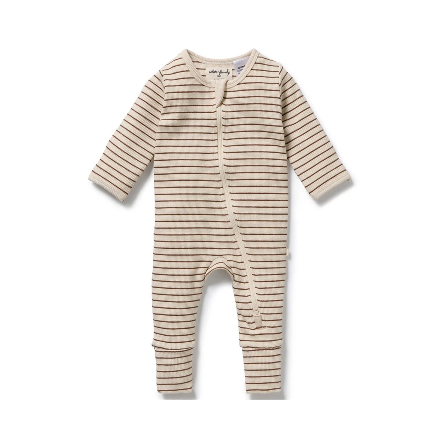 Zipsuit Waffle - Nutmeg Stripe