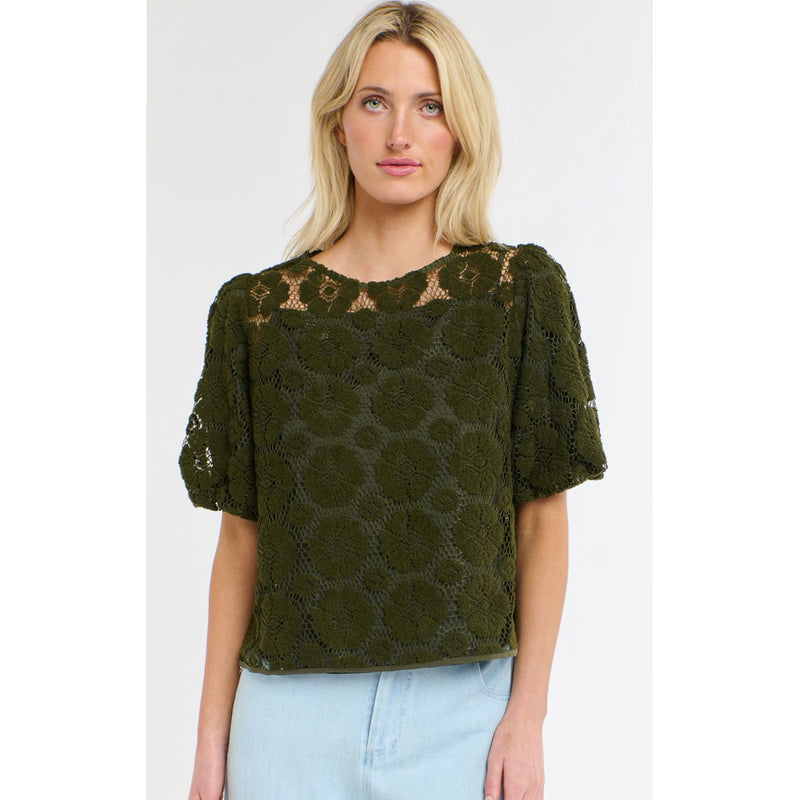 Top Ivy Embroidered - Khaki Floral