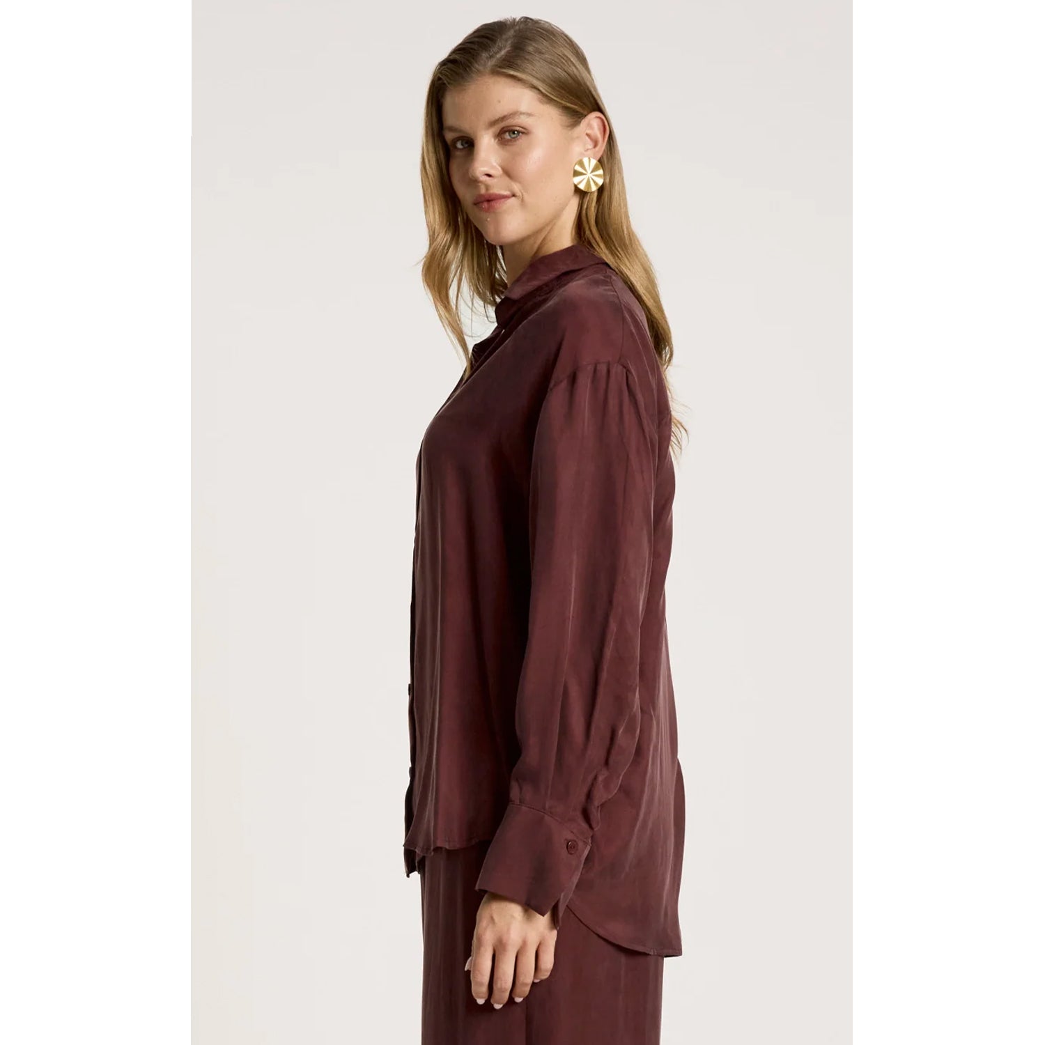 Top Calista Shirt - Mahogany