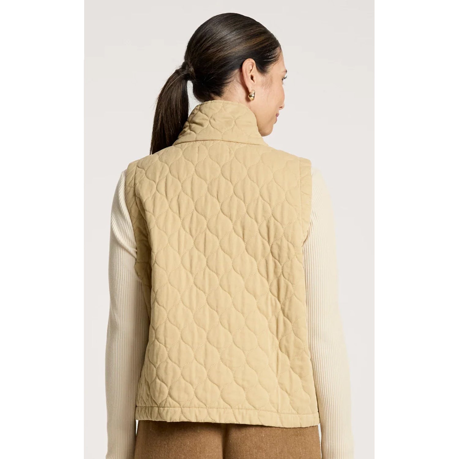 Vest - Sansi Quilted Crop Vest Dune