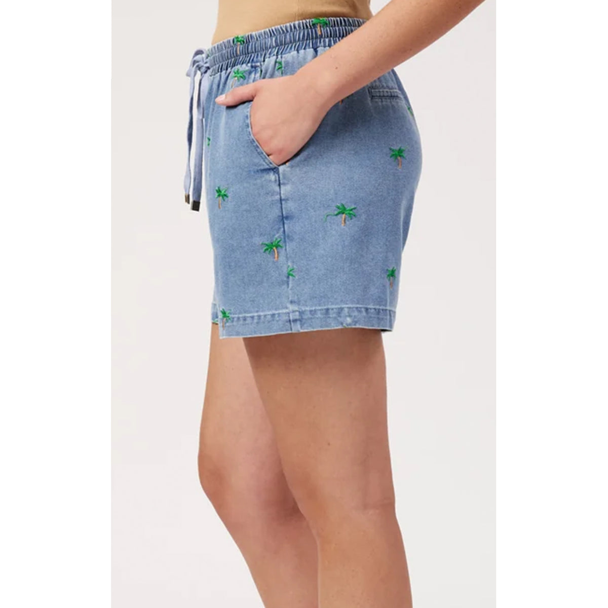 Shorts Mauritius Embroidered Denim - Blue