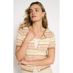 Top Button Solene Stripe - Dusty Pink Stripe