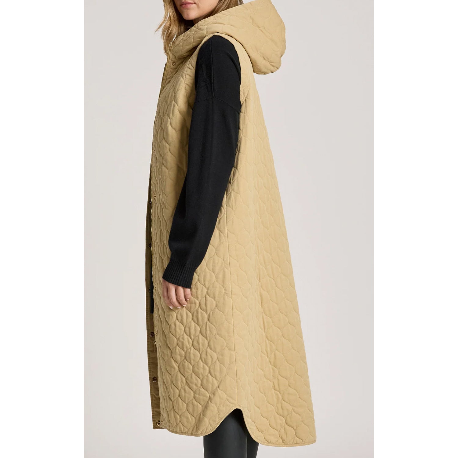 Vest - Sansi Quilted Long Vest Dune