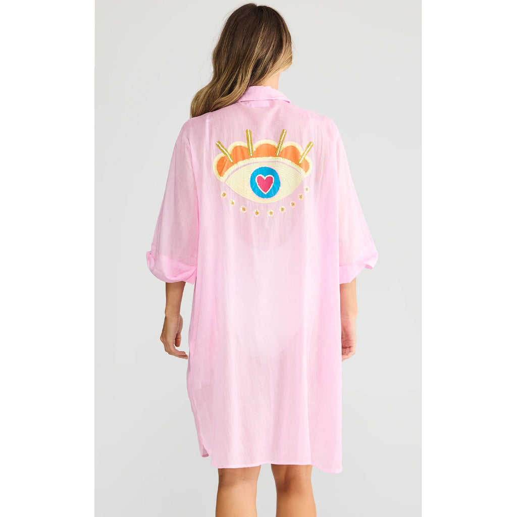 Shirt Dress Lara - Hot Pink
