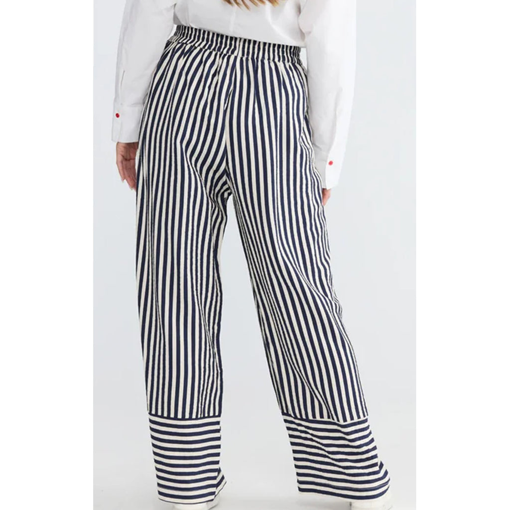 Pant Marla - Navy w White Stripe