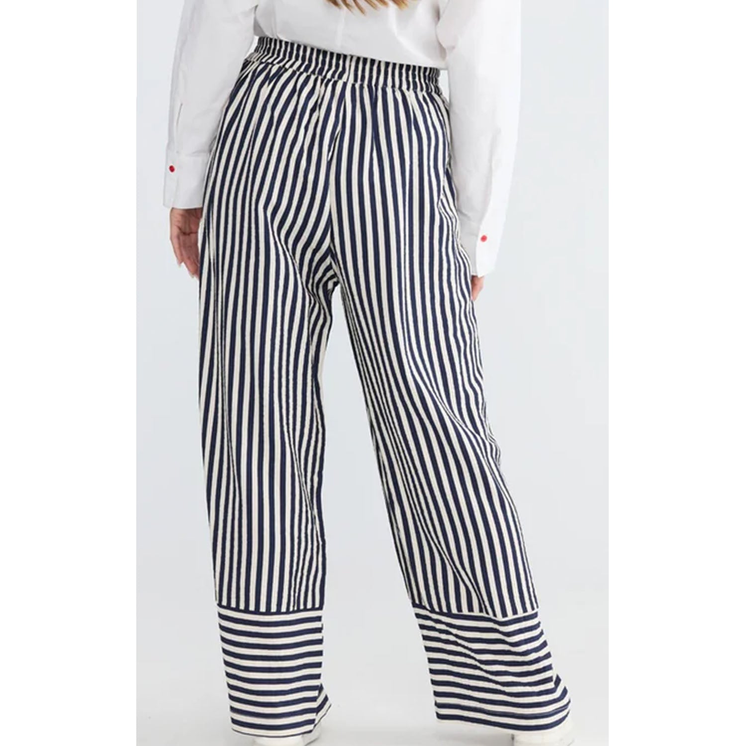 Pant Marla - Navy w White Stripe