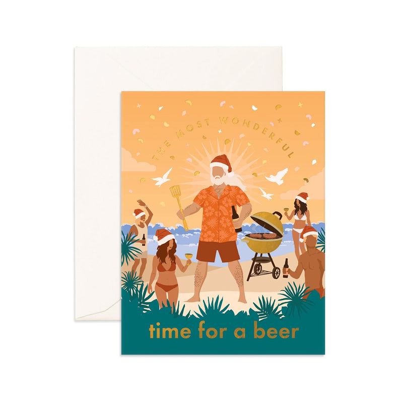 Card Christmas Wonderful Time For a Beer