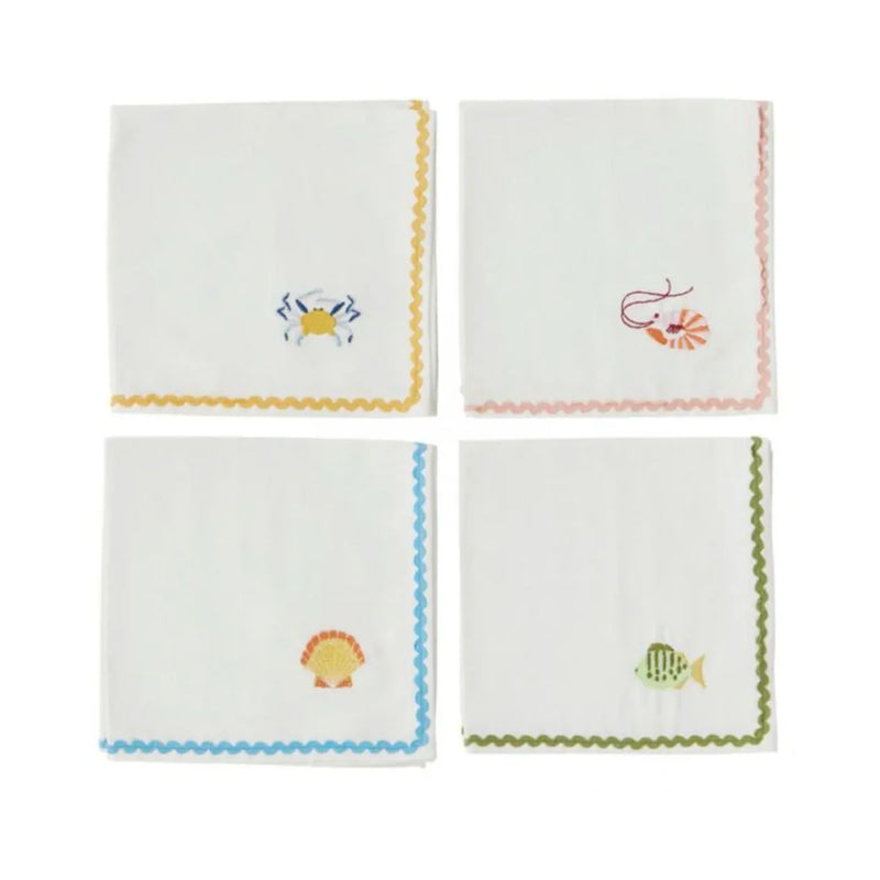 Napkins Shack S/4 Cotton Emb'd
