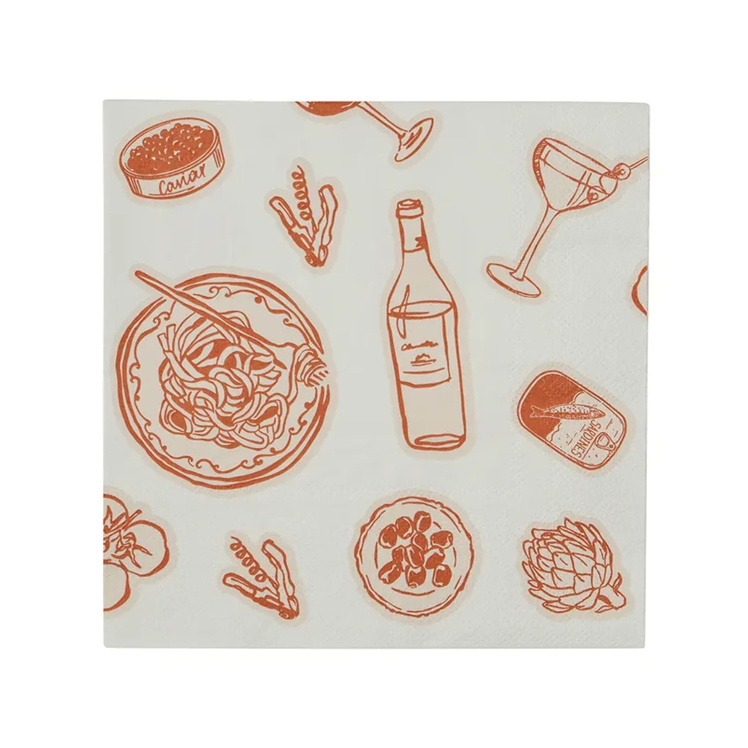 Napkin - Taormina 20pk Red/Nude