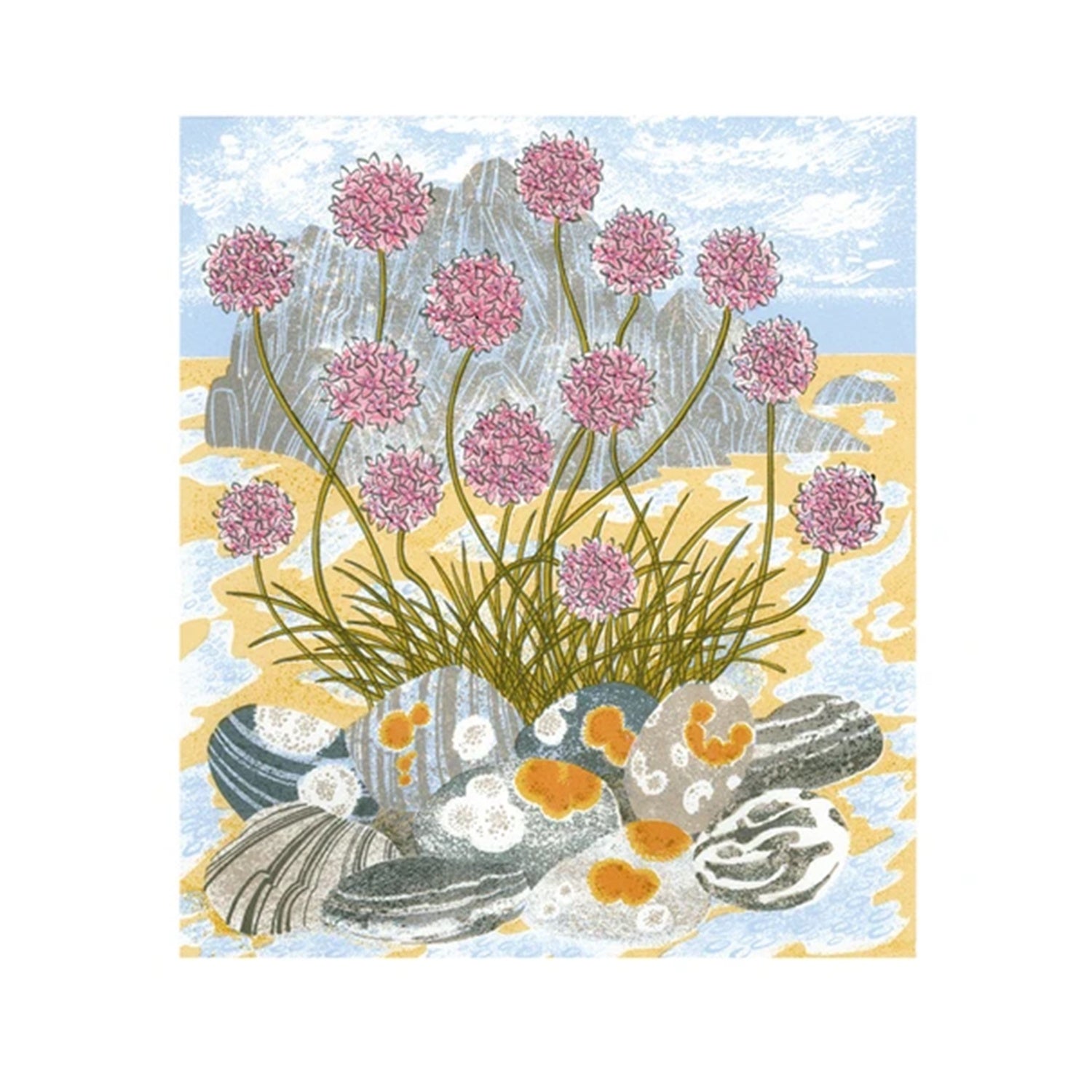 Angie Lewin- Sea Pinks and Pebbles