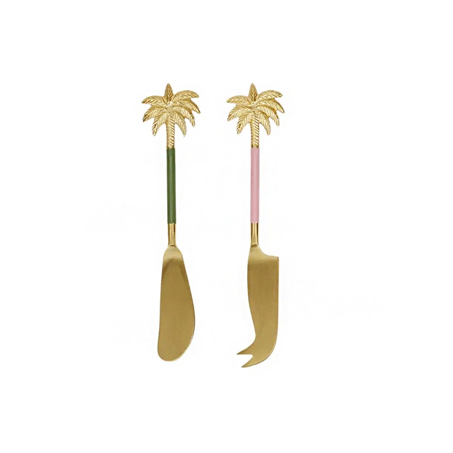Cheese Knives - Tai S/2 Steel Green/Pink
