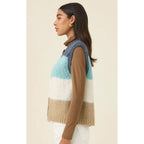 Knit Vest Pallas Stripe - Ice Blue