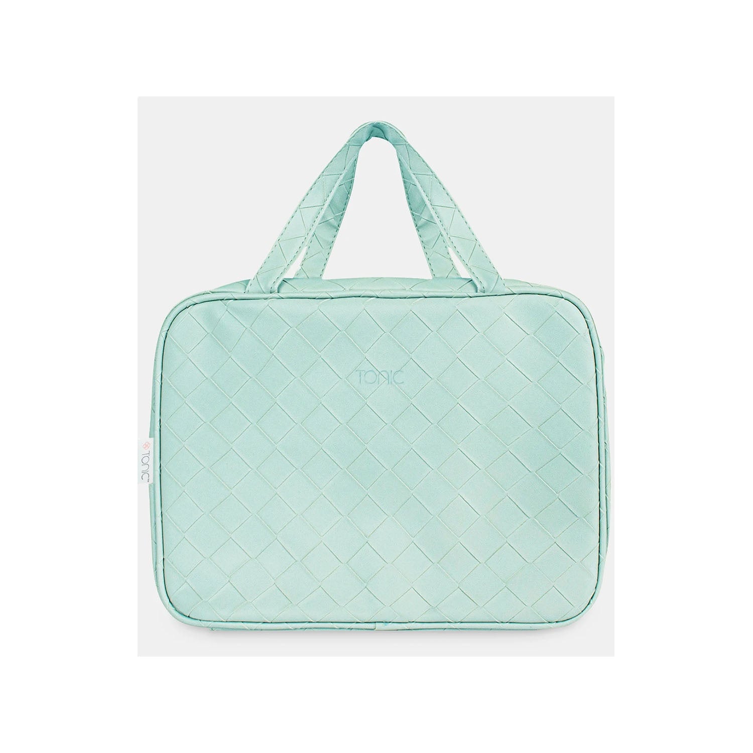 Cosmetic Bag Woven Hanging Teal