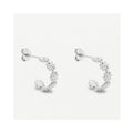 Earrings Wildflower Daisy Chain Hoop - Silver Plated