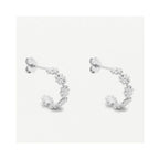 Earrings Wildflower Daisy Chain Hoop - Silver Plated