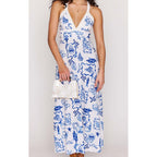 Dress Baci Cross Back Midi - Nautical Stamps