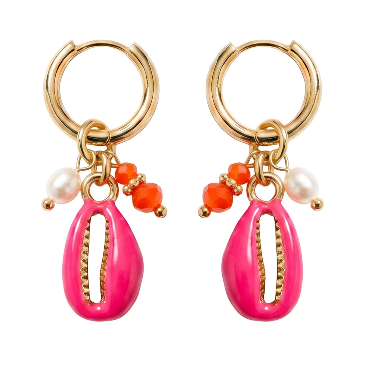 Earring Positano Cowrie - Pink