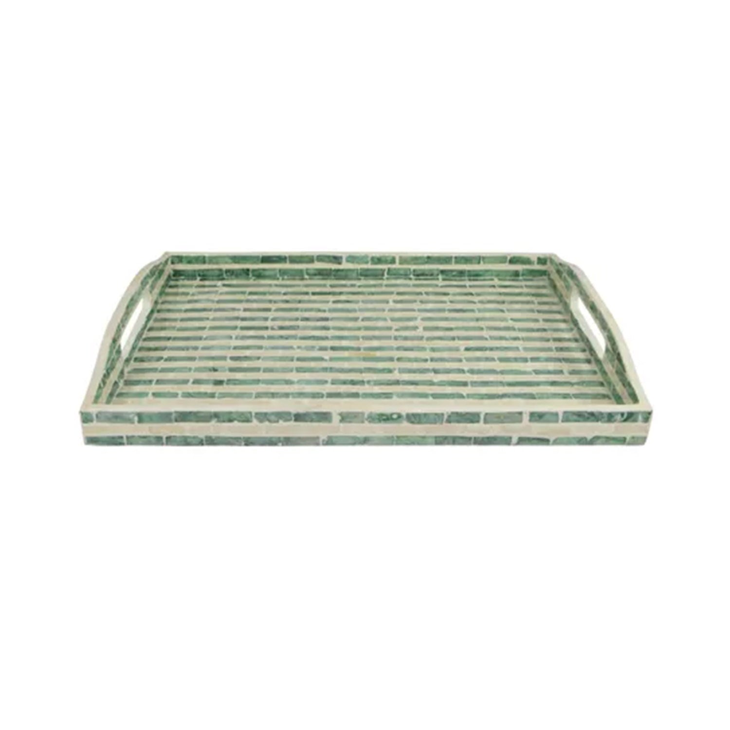 Tray Palma Inlay - Green & Ivory