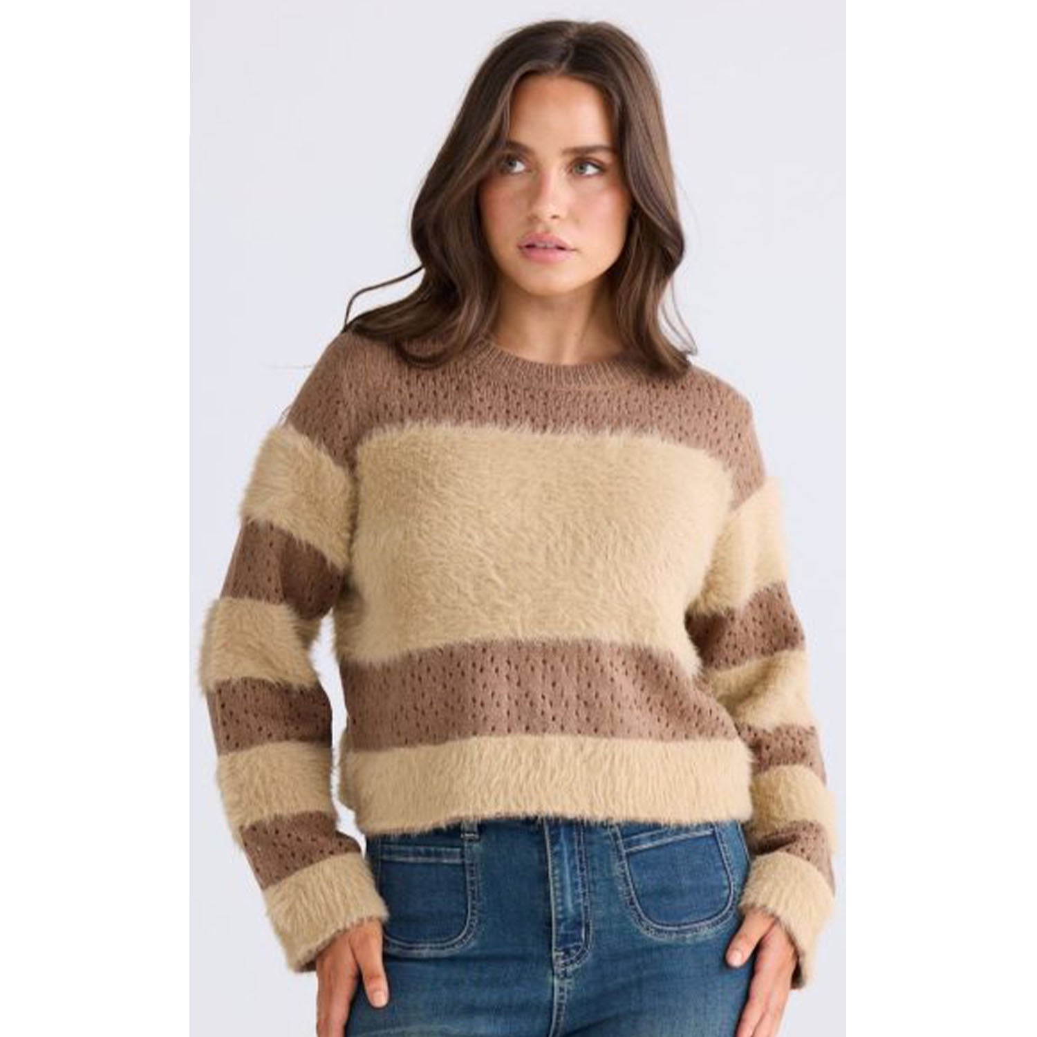 Knit Kyoko - Mocha w Taupe