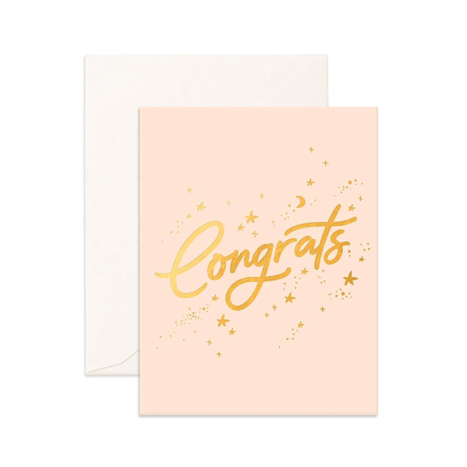 Card Congrats Stars Cream