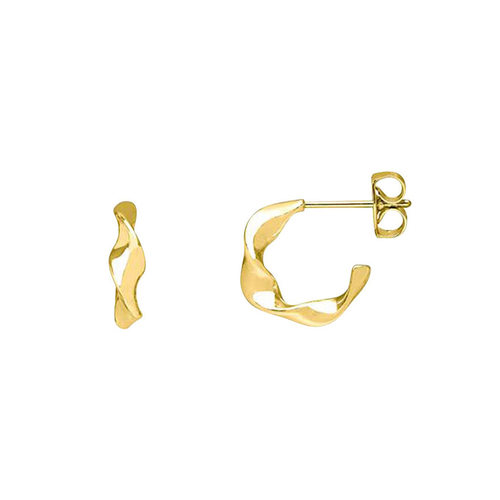 Earrings Twist Hoop - Gold Plated