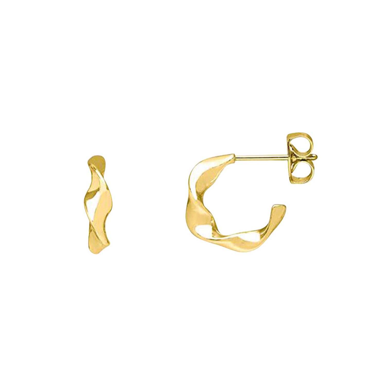 Earrings Twist Hoop - Gold Plated