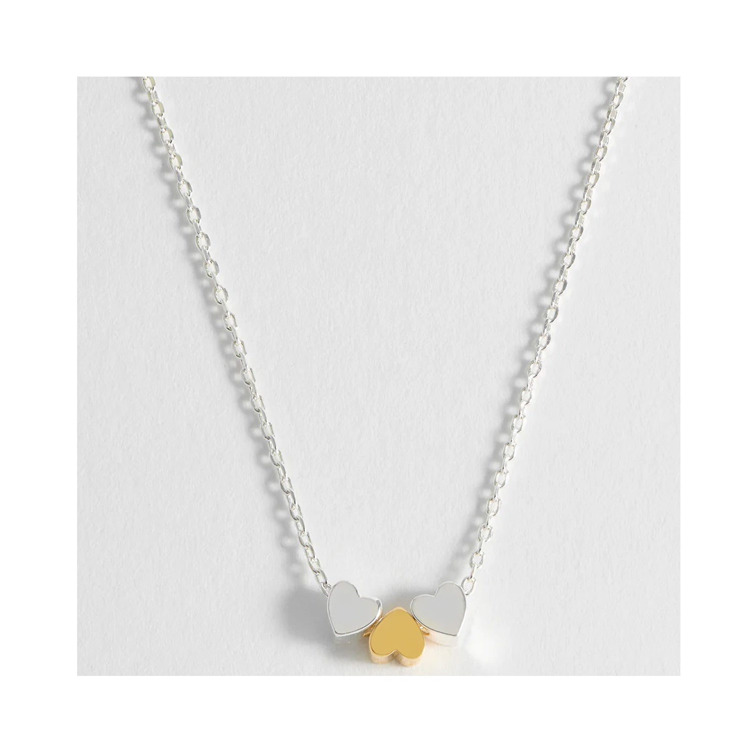 Necklace Multi Heart Bead - Silver Chain