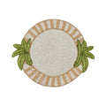 Placemat Maui Beaded Round 35cm Nat/Grn