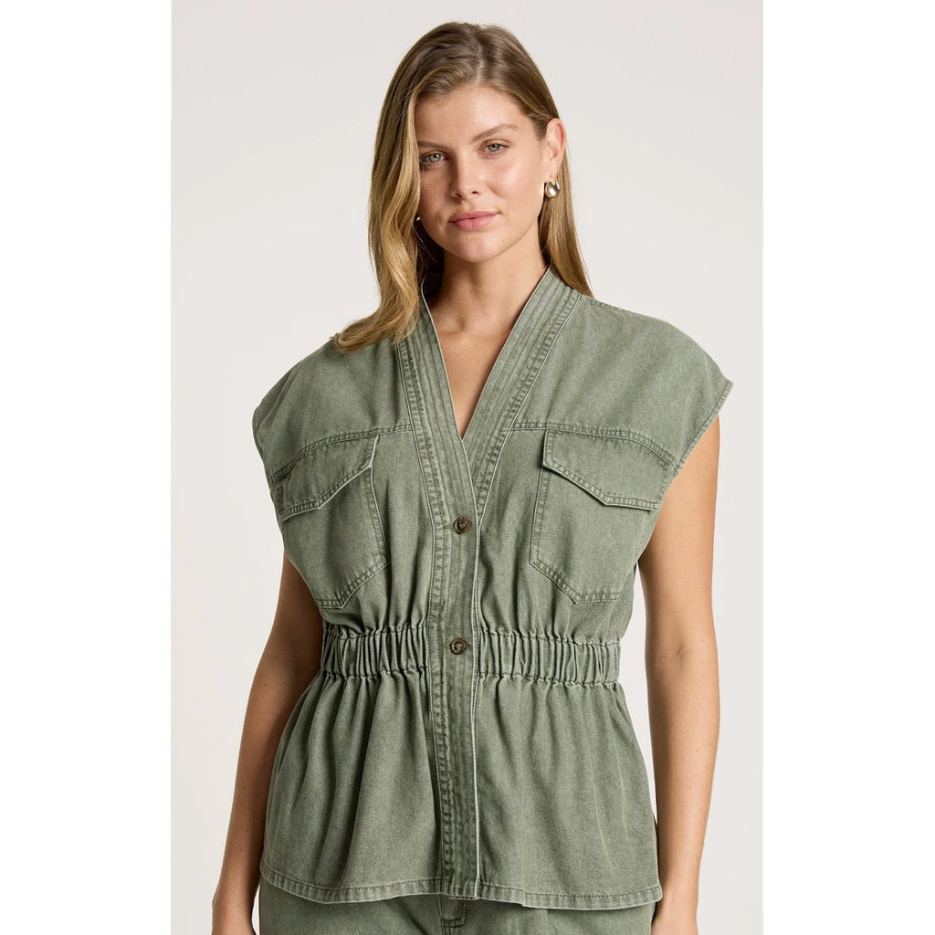Vest Bodhi Denim - Olive