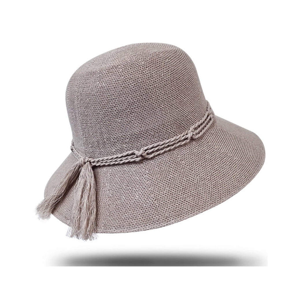 Hat Cloche Linen OS - Taupe