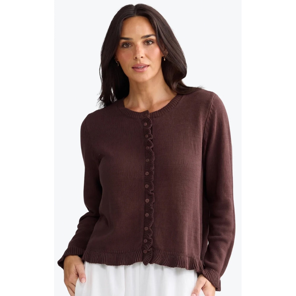 Cardi Lorrie Frill - Chocolate