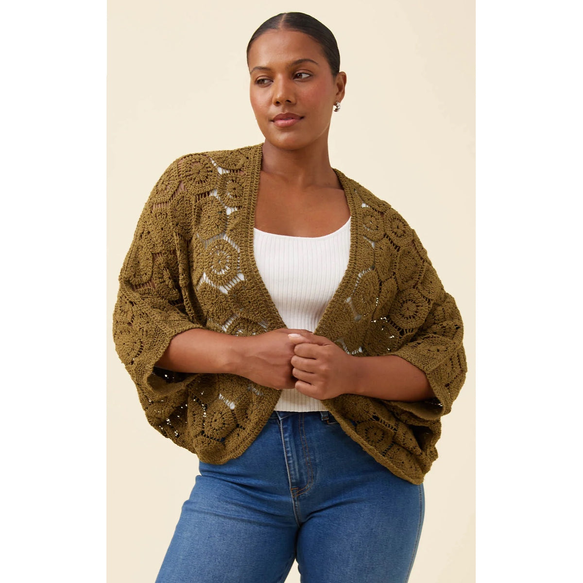 Cape Maggie Crochet - Olive