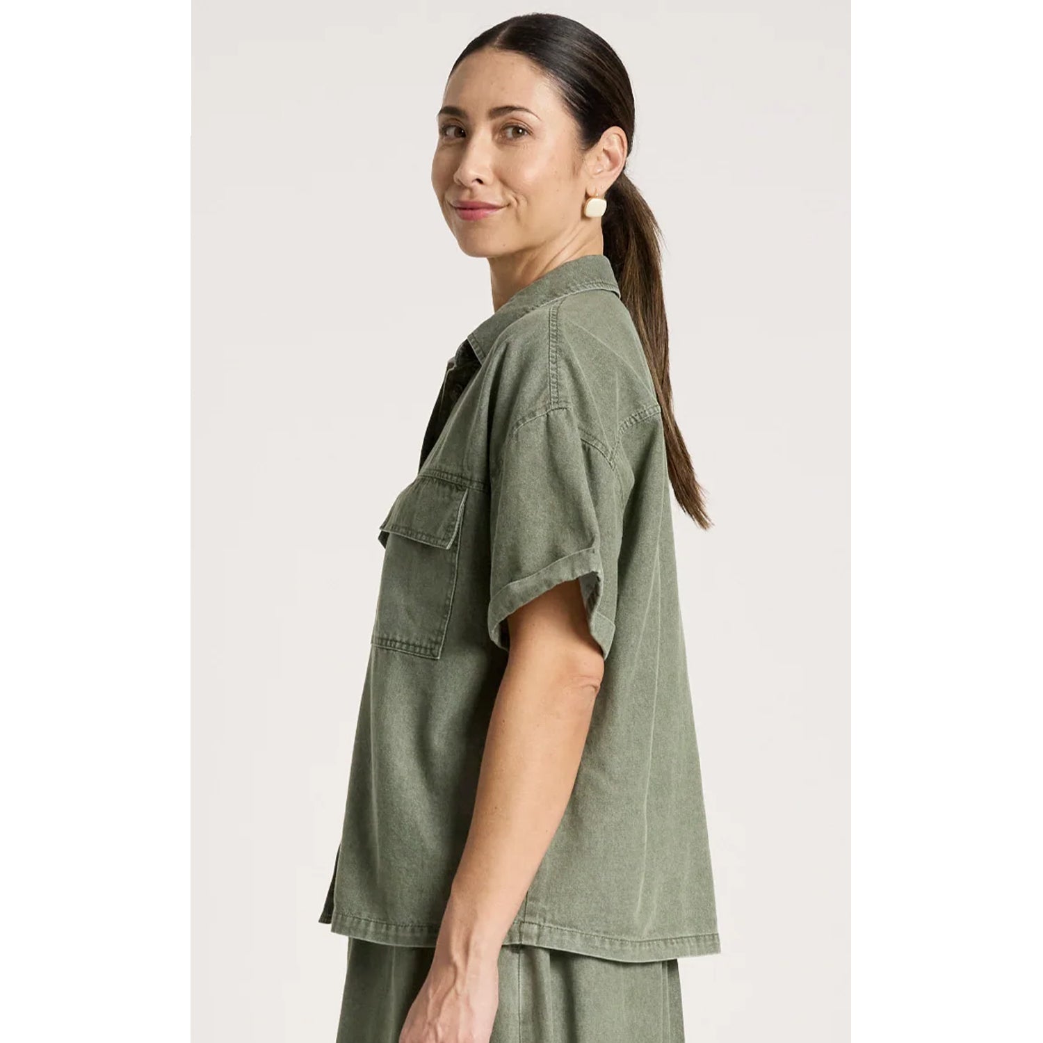 Top Bodhi Denim Shirt - Olive