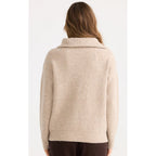 Knit Quarter Zip Cable - Cream