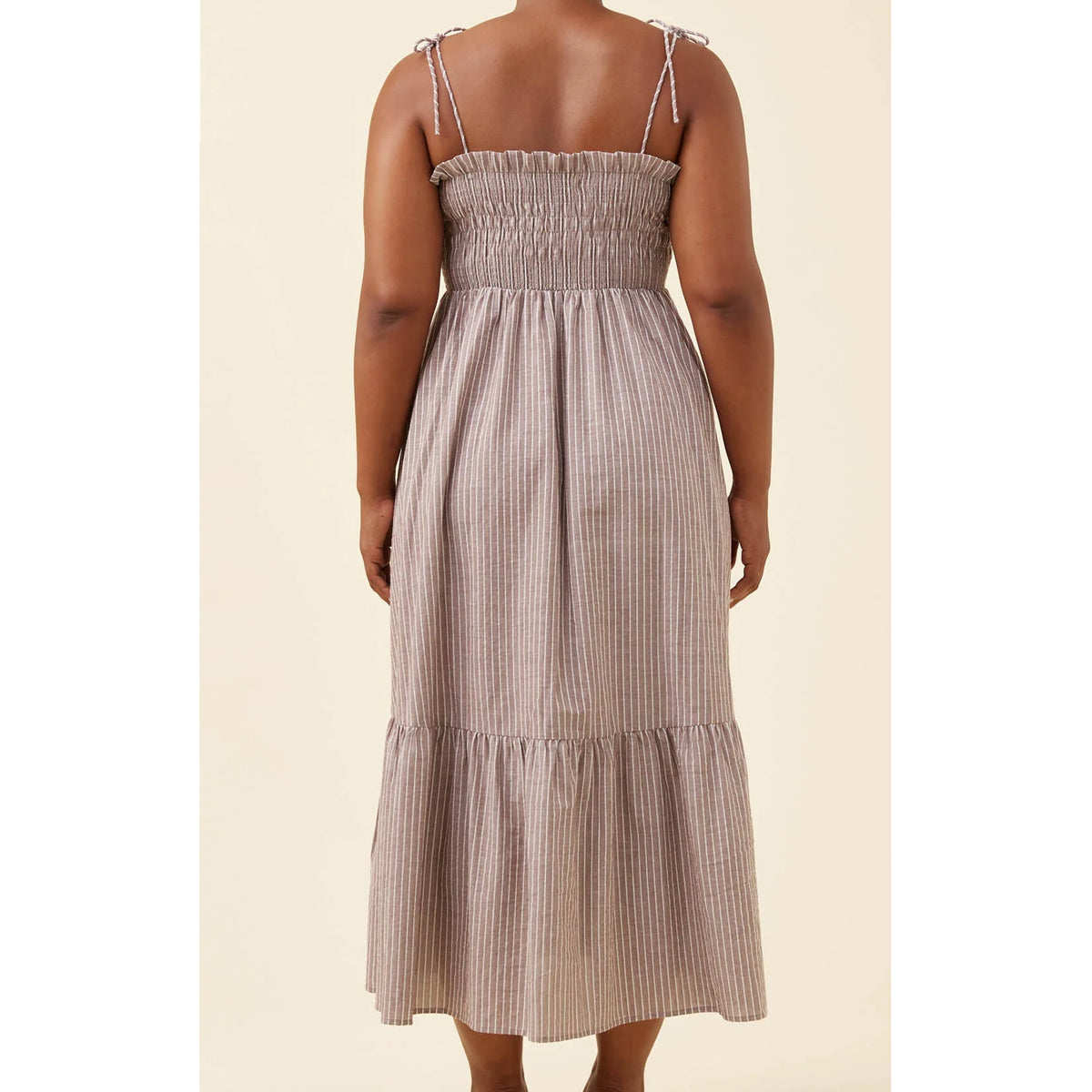 Dress Shirred Maxi Lyndell - Taupe