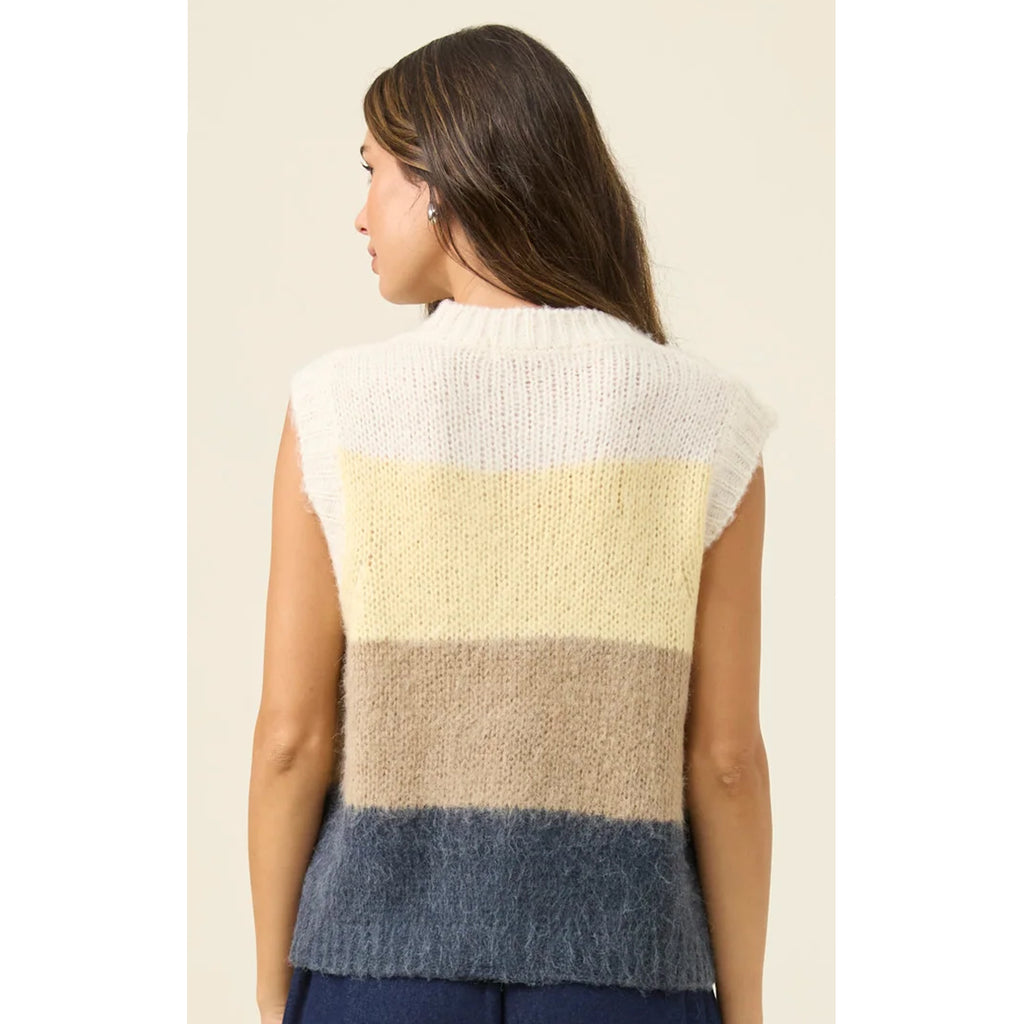 Knit Vest Pallas Stripe - Butter