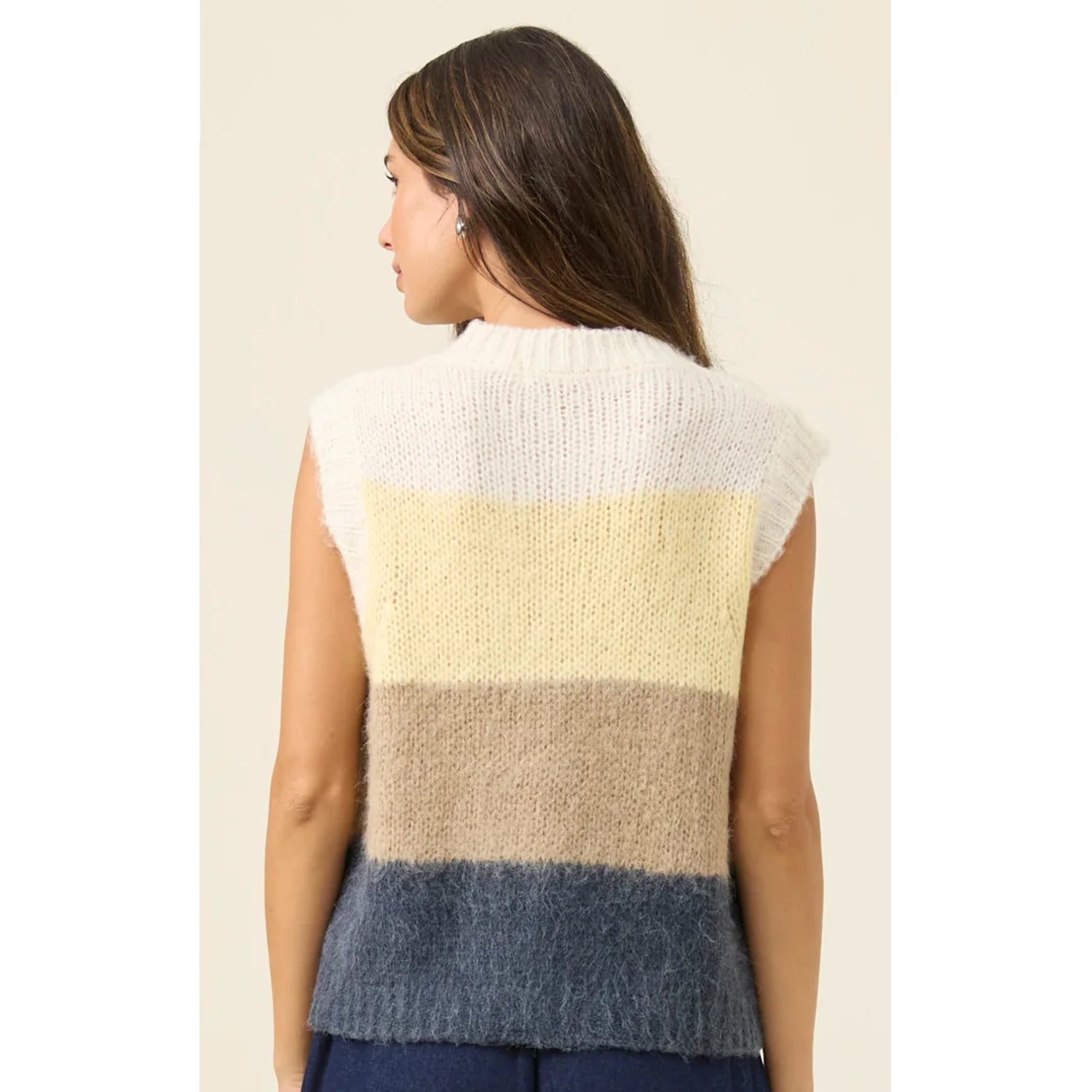 Knit Vest Pallas Stripe - Butter