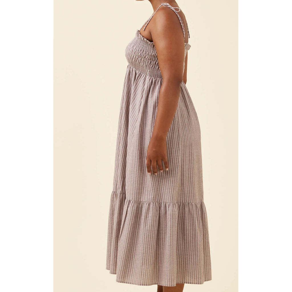 Dress Shirred Maxi Lyndell - Taupe
