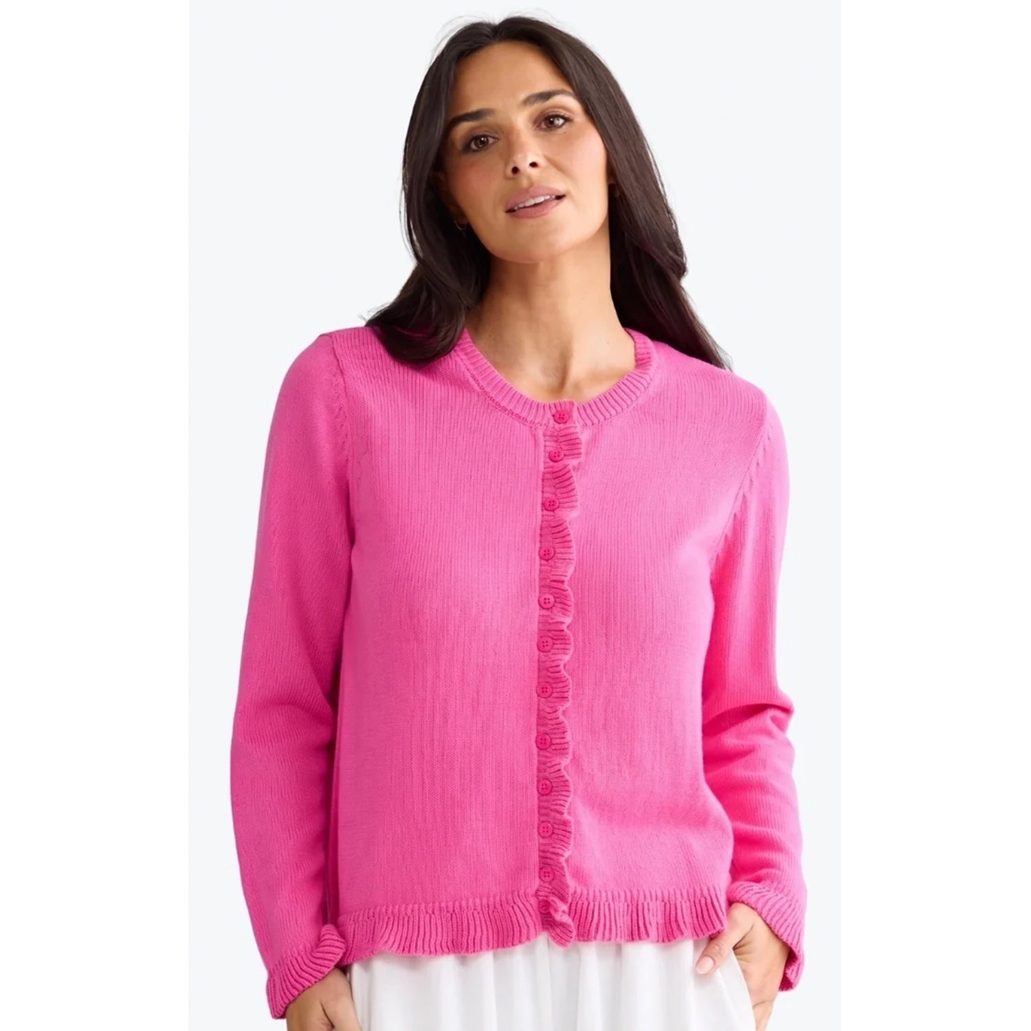 Cardi Lorrie Frill - Hot Pink