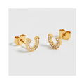 Earrings Horseshoe Stud - Gold Plated