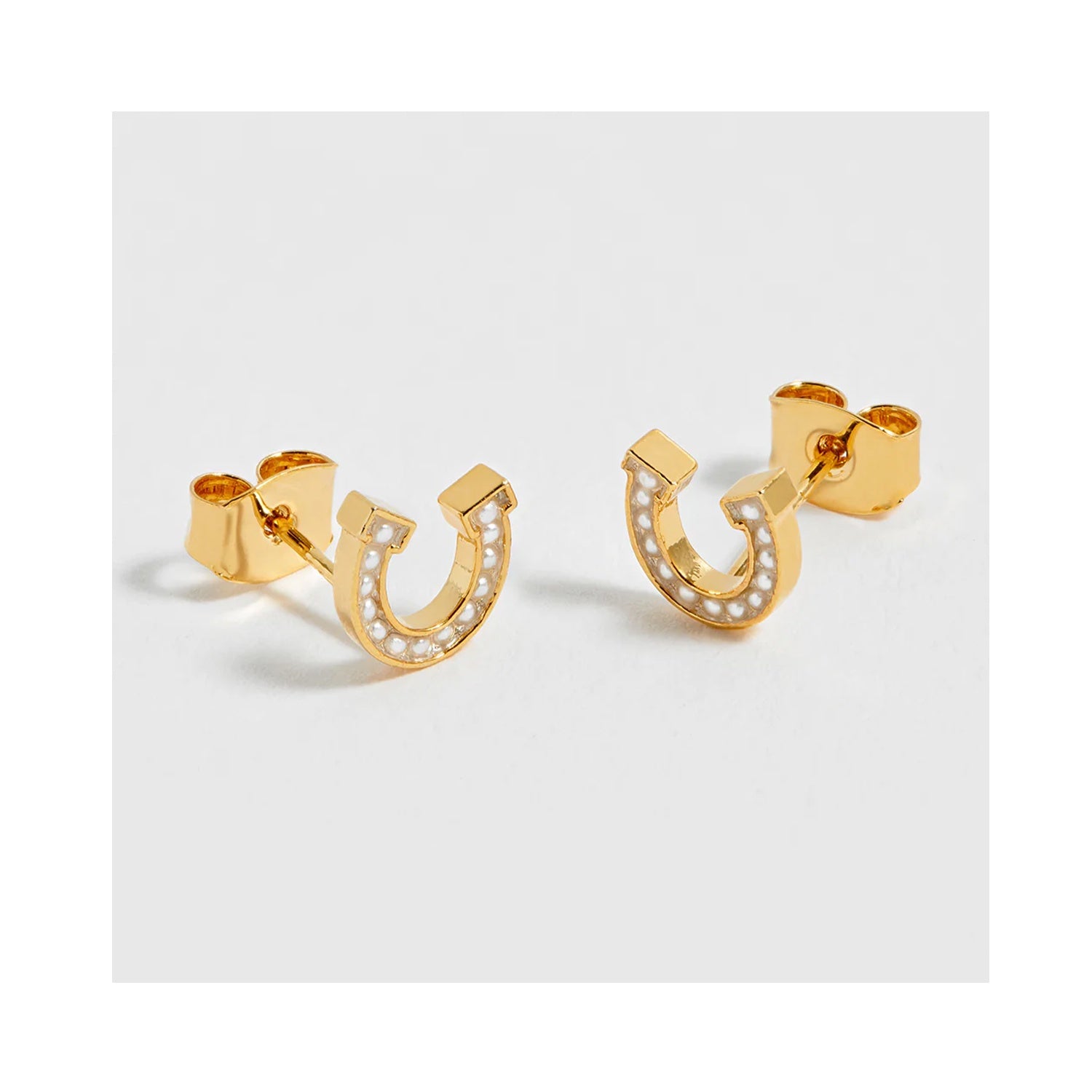 Earrings Horseshoe Stud - Gold Plated