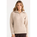 Knit Quarter Zip Cable - Cream