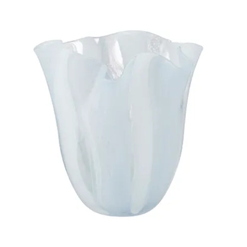 Vase Estuary Glass 21x24.5cm Ivory/Blue