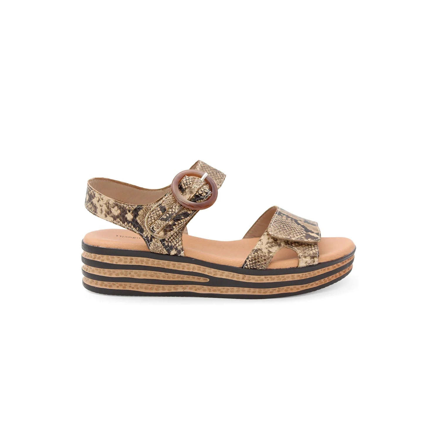 Shoe Celes - Camel & Choc Snake